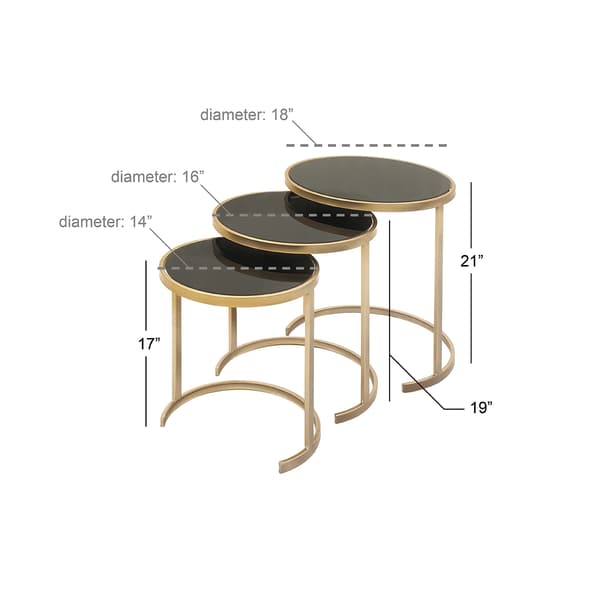 9th & Pike&#174; Gold Metal Nest Tables - Set of 3