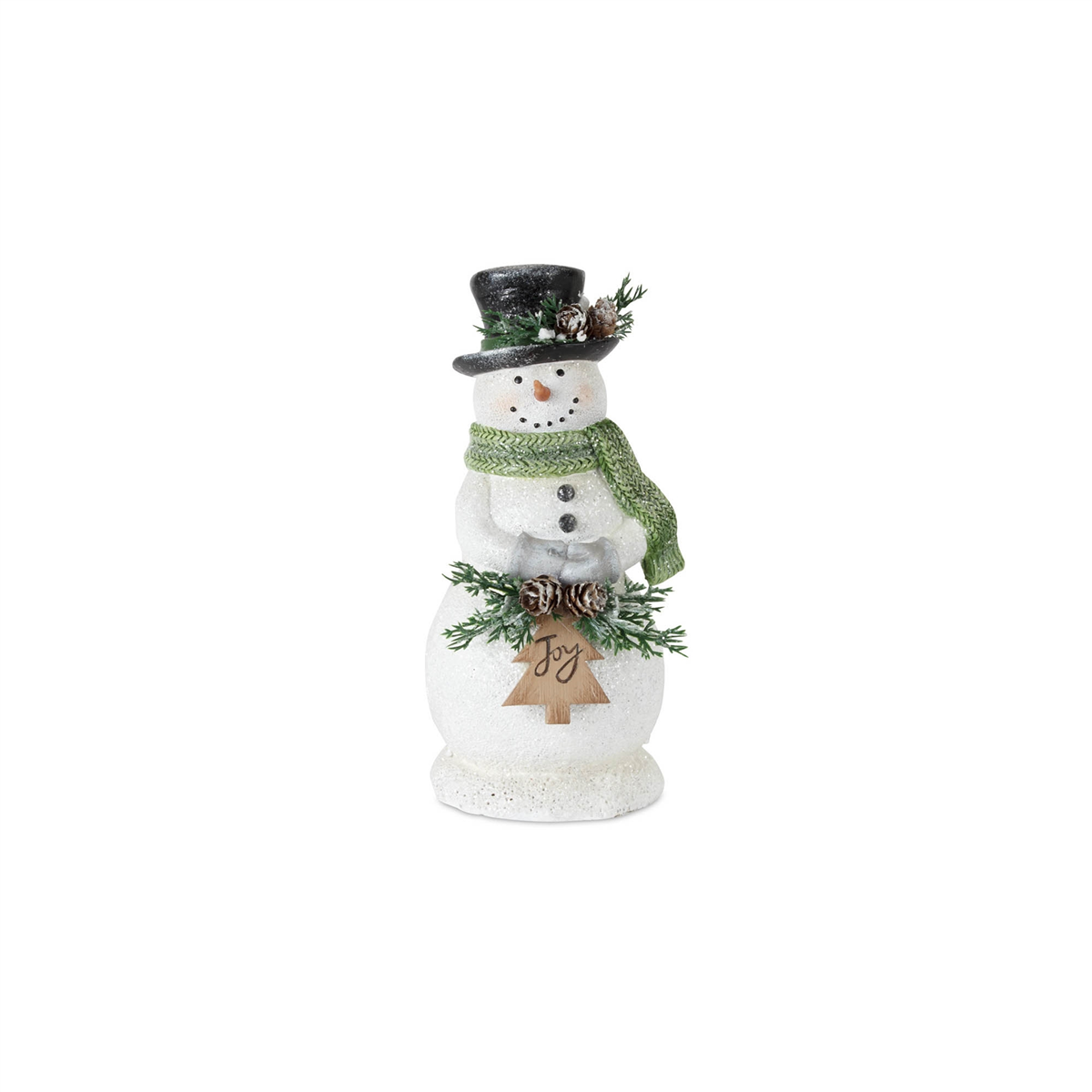 Melrose Holiday Snowman Figurine with Frosted Pine - Set of 3