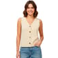 Womens Halston Solid V Neck Button Up Sweater Vest - image 1
