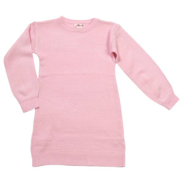 Girls &#40;7-16&#41; Pink Angel Pearl Sleeve Sweater Dress - image 