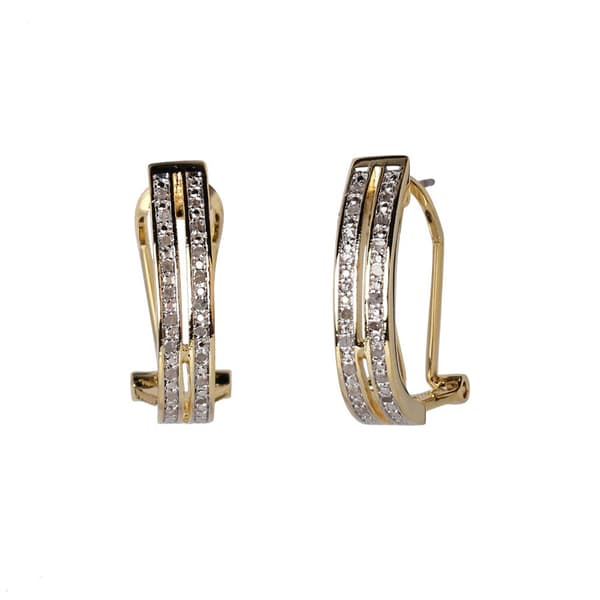 Accents by Gianni Argento Double Row Half Hoop Earrings - image 