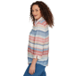 Womens Alfred Dunner Camden Market Stripe Button Front Blouse - image 4