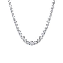 Gianni Argento Lab Grown White Sapphire Graduated Round Necklace