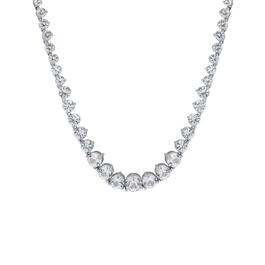 Gianni Argento Lab Grown White Sapphire Graduated Round Necklace