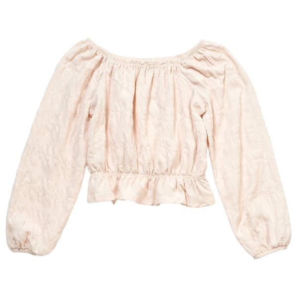 Girls (7-16) Speechless(R) Long Sleeve Cinched Solid Top - image 
