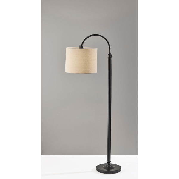 Simplee Adesso Barton Task Floor Lamp with Oatmeal Shade