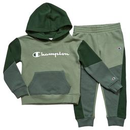 Boys (4-7) Champion(R) Color Block Hoodie Set - Hedge Green