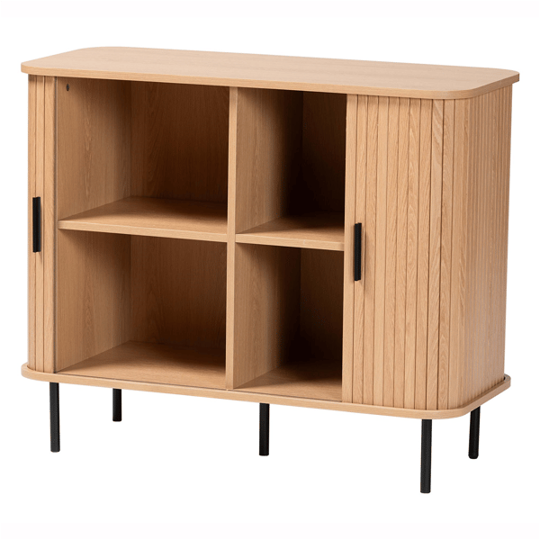 Baxton Studio Lucia Fluted Wood Storage Cabinet