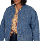 Plus Size Ruby Rd. Game of Luxe Quilted Floral Denim Jacket - image 5