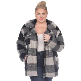 Plus Size White Mark Plaid Shacket