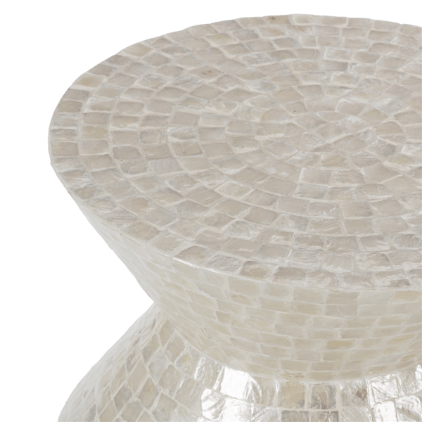 9th & Pike® Contemporary Cream Capiz Shell Accent Table