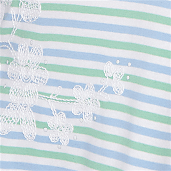 Plus Size  Alfred Dunner Caribbean Blues Stripe Floral Tee