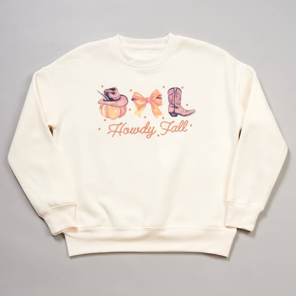 Girls (7-16) No Comment Howdy Fall Oversized Sweatshirt - image 