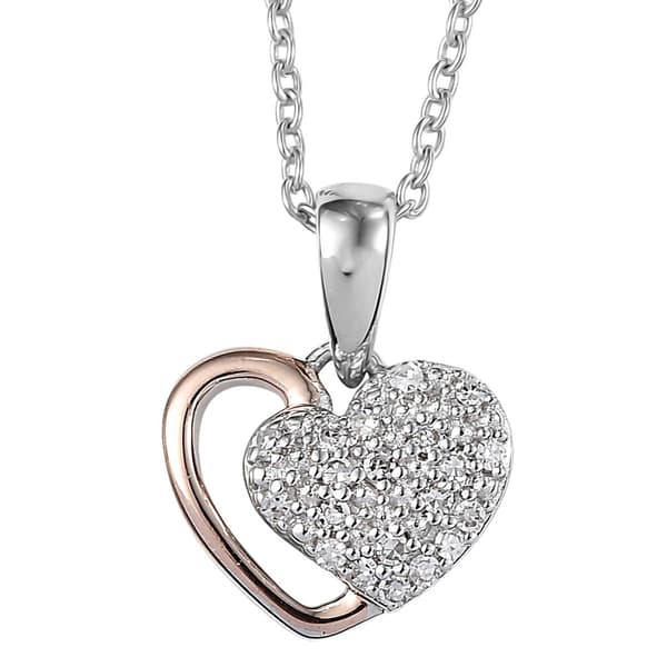 Nova Star(R) Two-Tone 1/10ctw. Lab Grown Diamond Heart Pendant