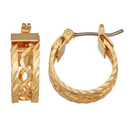 Napier Gold-Tone Extra Small Layered Click-Top Hoop Earrings