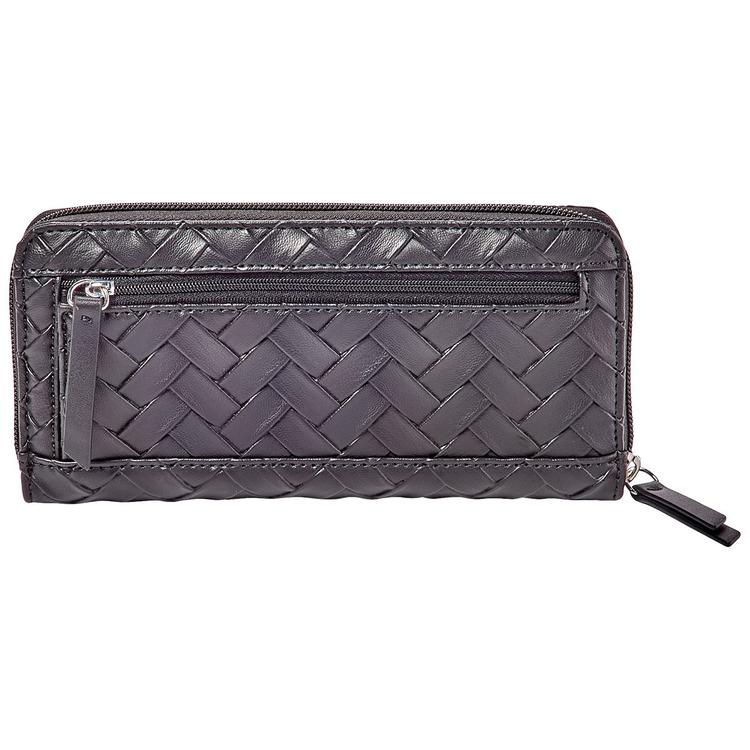 Womens Nine West Norah Woven Zip-Around Clutch Wallet