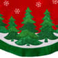 Kurt S. Adler 48in. Red Velvet w/ Green Trees Tree Skirt - image 3