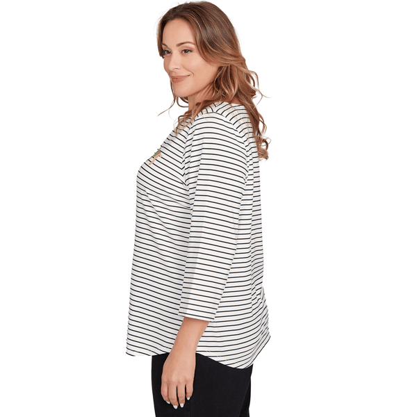 Plus Size Ruby Rd. Must Haves II Holiday Dogs Stripe Tee