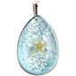 Wearable Art Silver-Tone Starfish Glitter Oval Enhancer Pendant - image 1