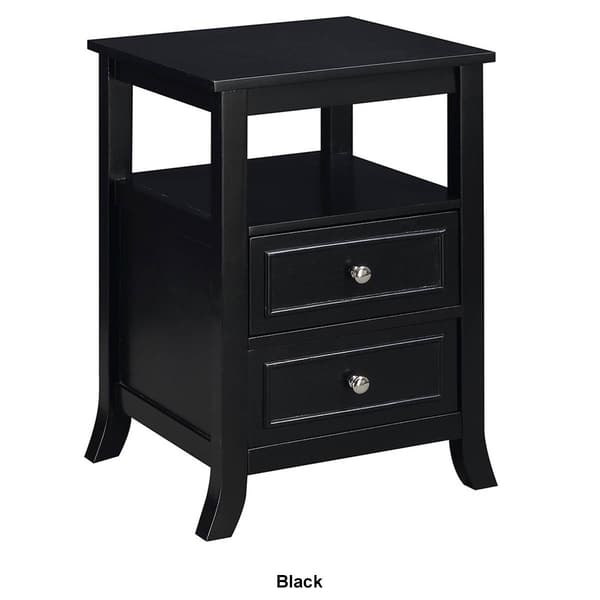 Convenience Concepts Melbourne 2 Drawer End Table w/ Shelf