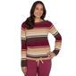 Womens Hearts of Palm Berry Fabulous Long Sleeve Tie Hem Sweater - image 1
