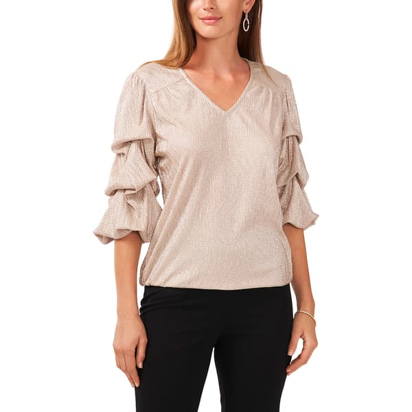 Plus Size MSK Lantern Sleeve V-Neck Blouse