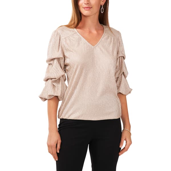 Plus Size MSK Lantern Sleeve V-Neck Blouse - image 