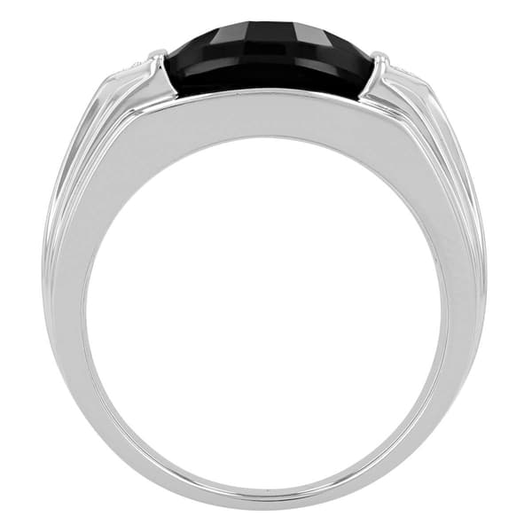 Mens Gentlemen''s Classics™ Black Onyx & CZ Sapphire Ring