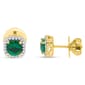 Gemstone Classics(tm) Created Emerald & Lab Grown Diamond Earrings - image 1