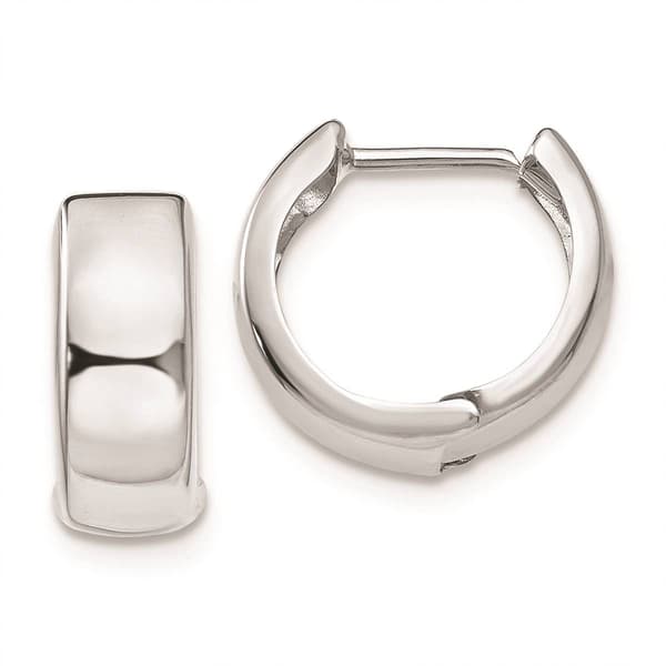 Gold Classics&#40;tm&#41; 14kt. White Gold Wide Hoop Earrings - image 