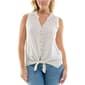 Womens Zac & Rachel Sleeveless Stripe Tie Hem Button Down Blouse - image 1