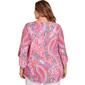 Plus Size Ruby Rd. Bright Blooms 3/4 Sleeve Paisley Blouse - image 2