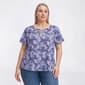 Plus Size Preswick & Moore(R) Short Sleeve Ditsy Floral Ring Blous - image 1