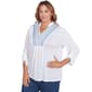 Plus Size Ruby Rd. Bella Vista Knit Embroidered Slub Blouse - image 3