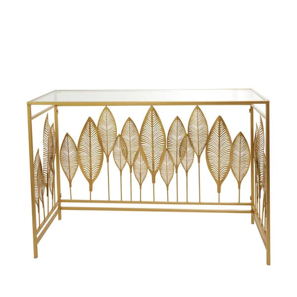 9th & Pike® Gold-Tone Metal Contemporary Console Table