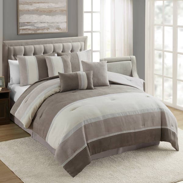 Sweet Home Collection Harvey 7pc. Bed In A Bag Suede Comforter - image 