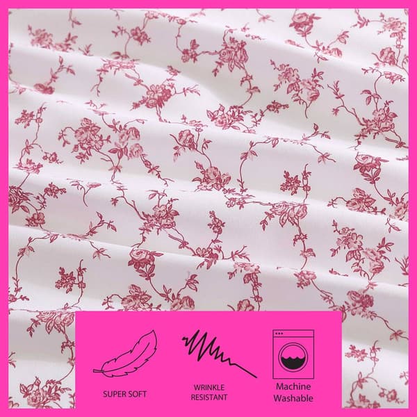 Betsey Johnson Floral Toile Sheet Set
