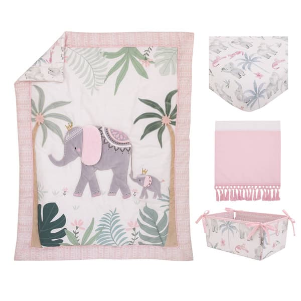 NoJo Tropical Princess 4pc. Crib Bedding Set