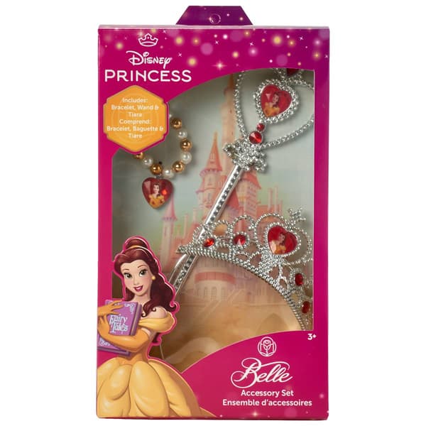 Girls Disney Princesses Belle Tiara Wand & Bracelet Set - image 