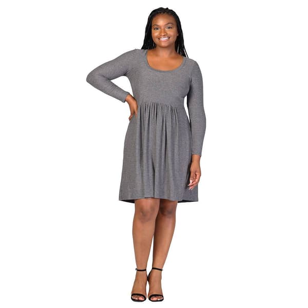 Plus Size 24/7 Comfort Apparel Babydoll Knee Length Dress