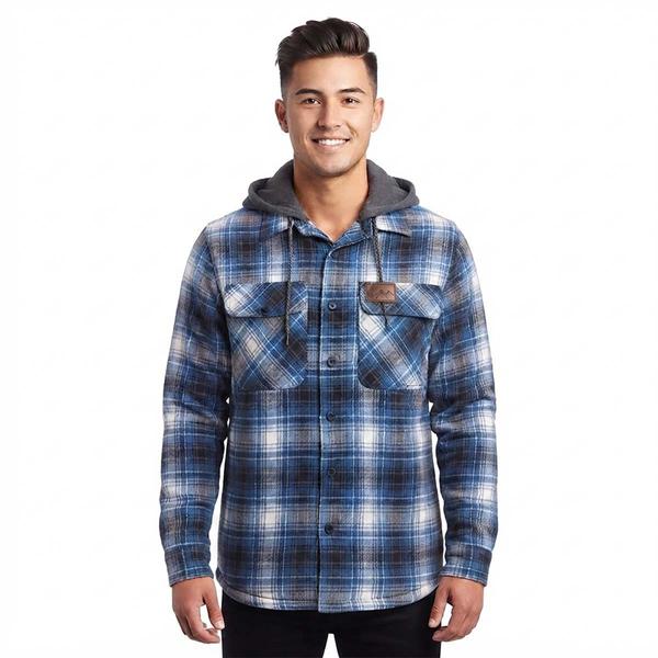 Mens Mountain Ridge Flannel Jacket w/ Chest Protector - Chambray