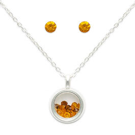November Mini Birthstone Shaker Necklace & Earring Set
