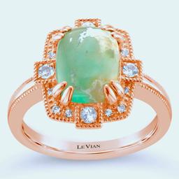 Le Vian(R) 14kt. Strawberry Gold Peacock Aquaprase Statement Ring