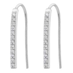 Marsala CZ Sterling Silver Linear Drop Earrings