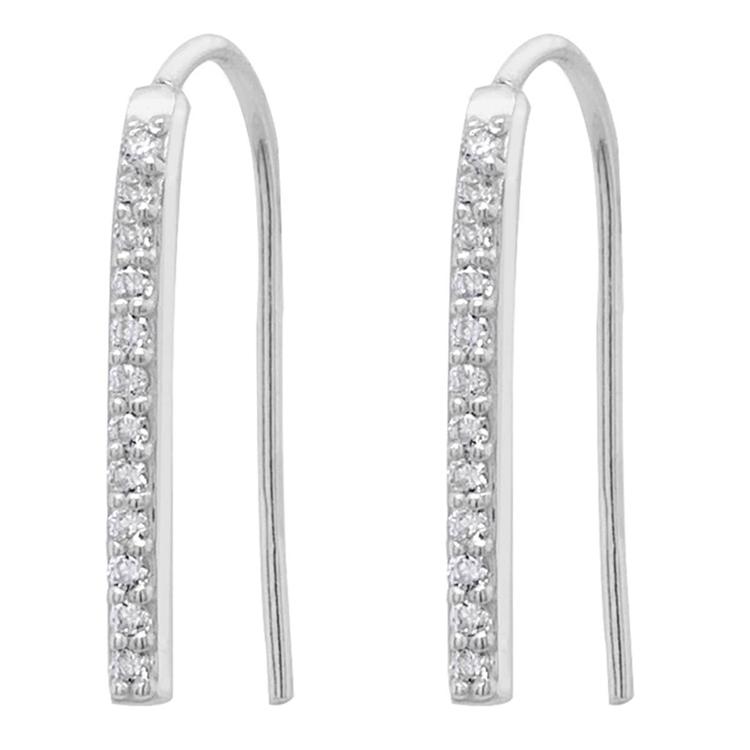 Marsala CZ Sterling Silver Linear Drop Earrings