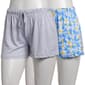 Juniors Pillow Talk 2pk. Daisies & Stripe Pajama Shorts - image 1