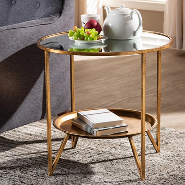 Baxton Studio Tamsin Accent Table with Tray Shelf - image 