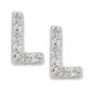 Sterling Silver Cubic Zirconia L Initial Stud Earrings - image 1