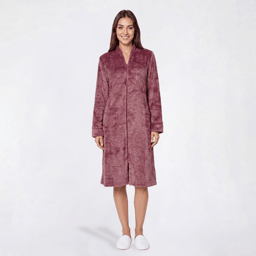 Womens Jasmine Rose Floral Roses 3D Embossed Zip Robe