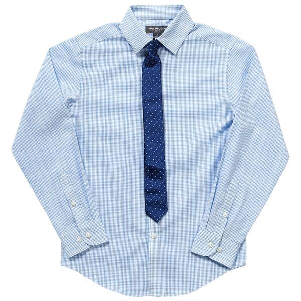 Boys &#40;8-20&#41; Van Heusen Varigate Shirt & Tie Set - Azure - image 